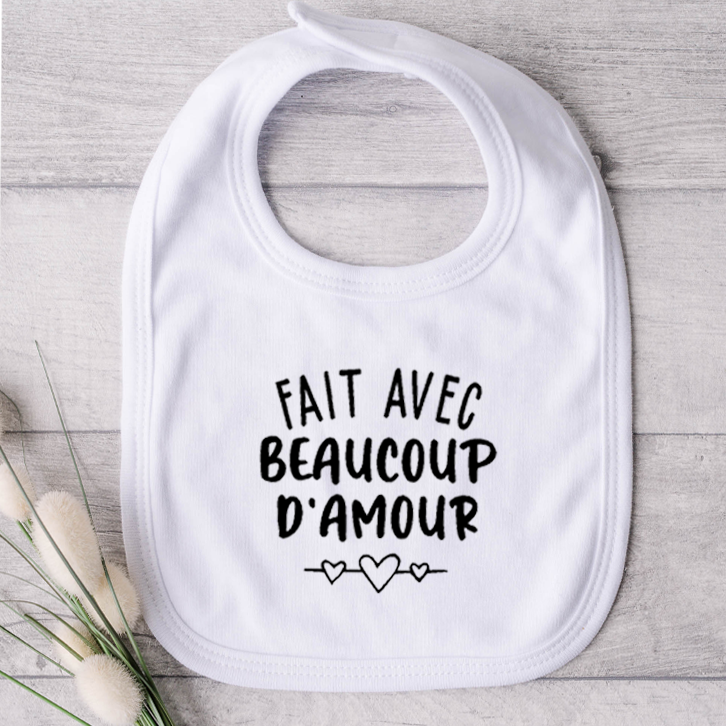 Bavoir pour bébé - Fait avec beaucoup d'amour (v1)