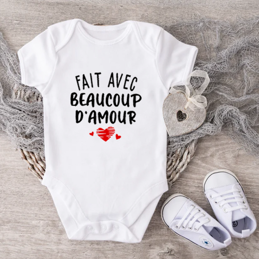 Cache-couche pour bébé - Annonce Grossesse/Naissance - Fait avec beaucoup d'amour (v3)