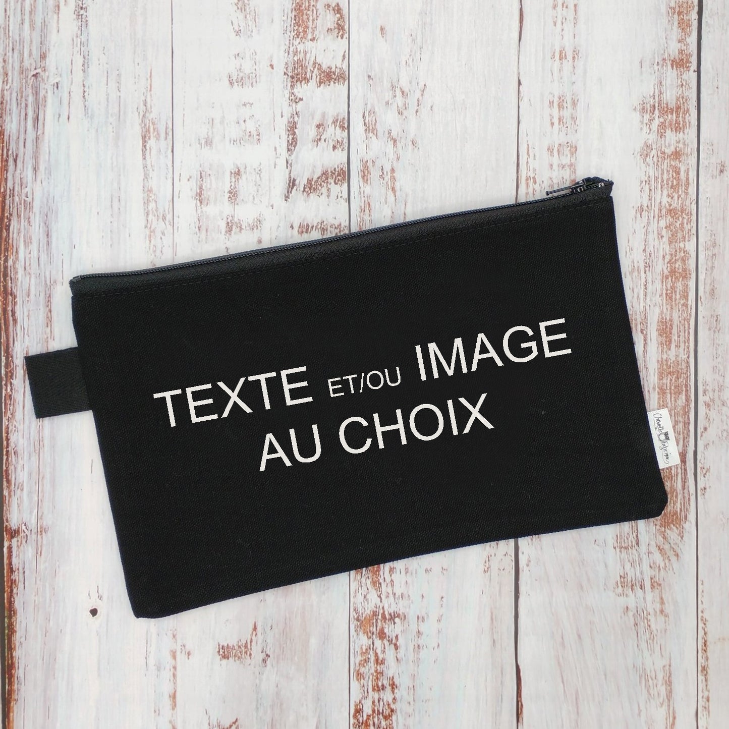 (CHOIX TEXTE/LOGO/COULEURS) Étui à crayons - Votre TEXTE/LOGO