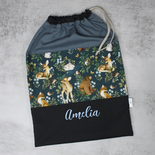 Sac de sport ou à souliers - Personnalisé - Animaux Forêt & Fleurs