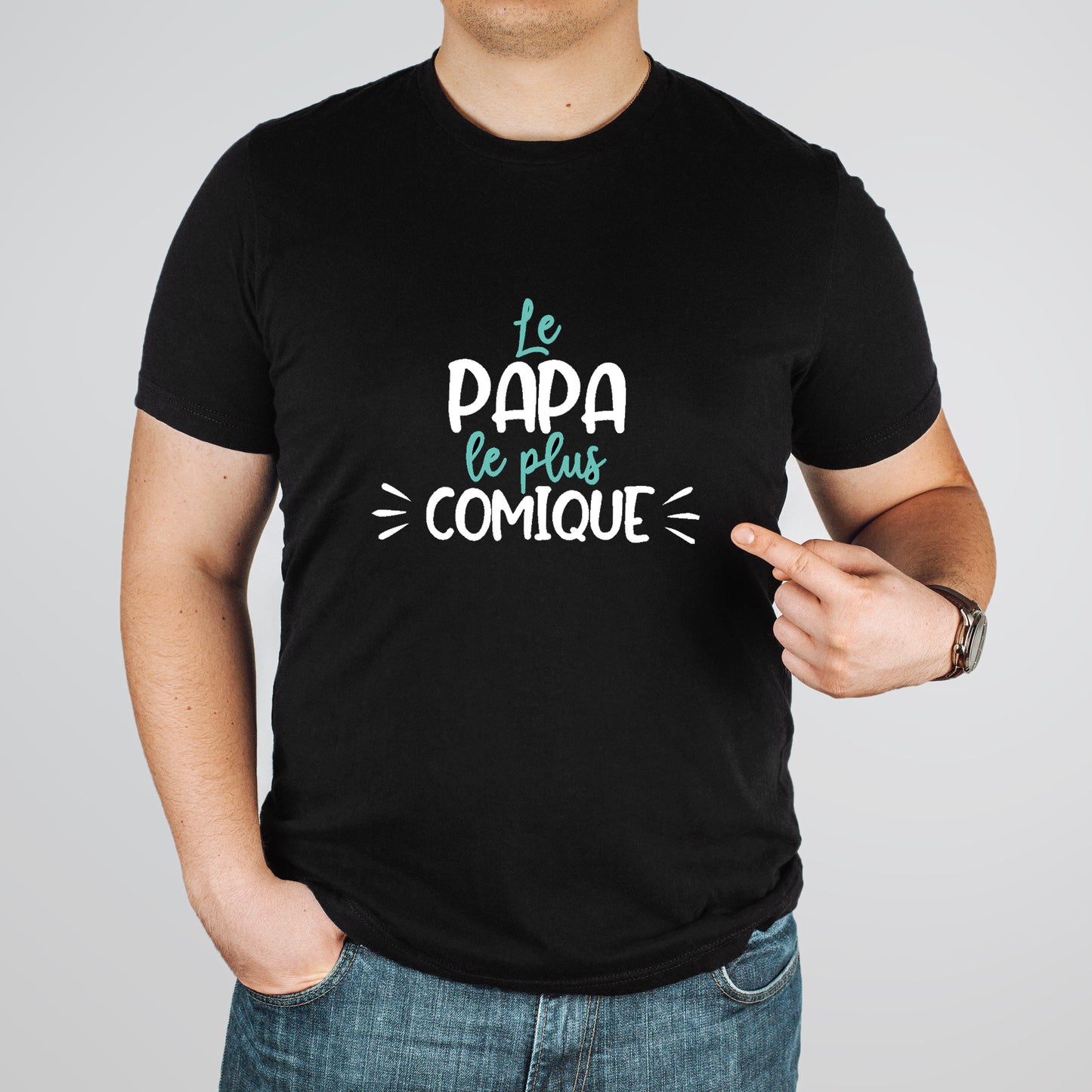 T-shirt HOMME à col rond - Le papa le plus comique