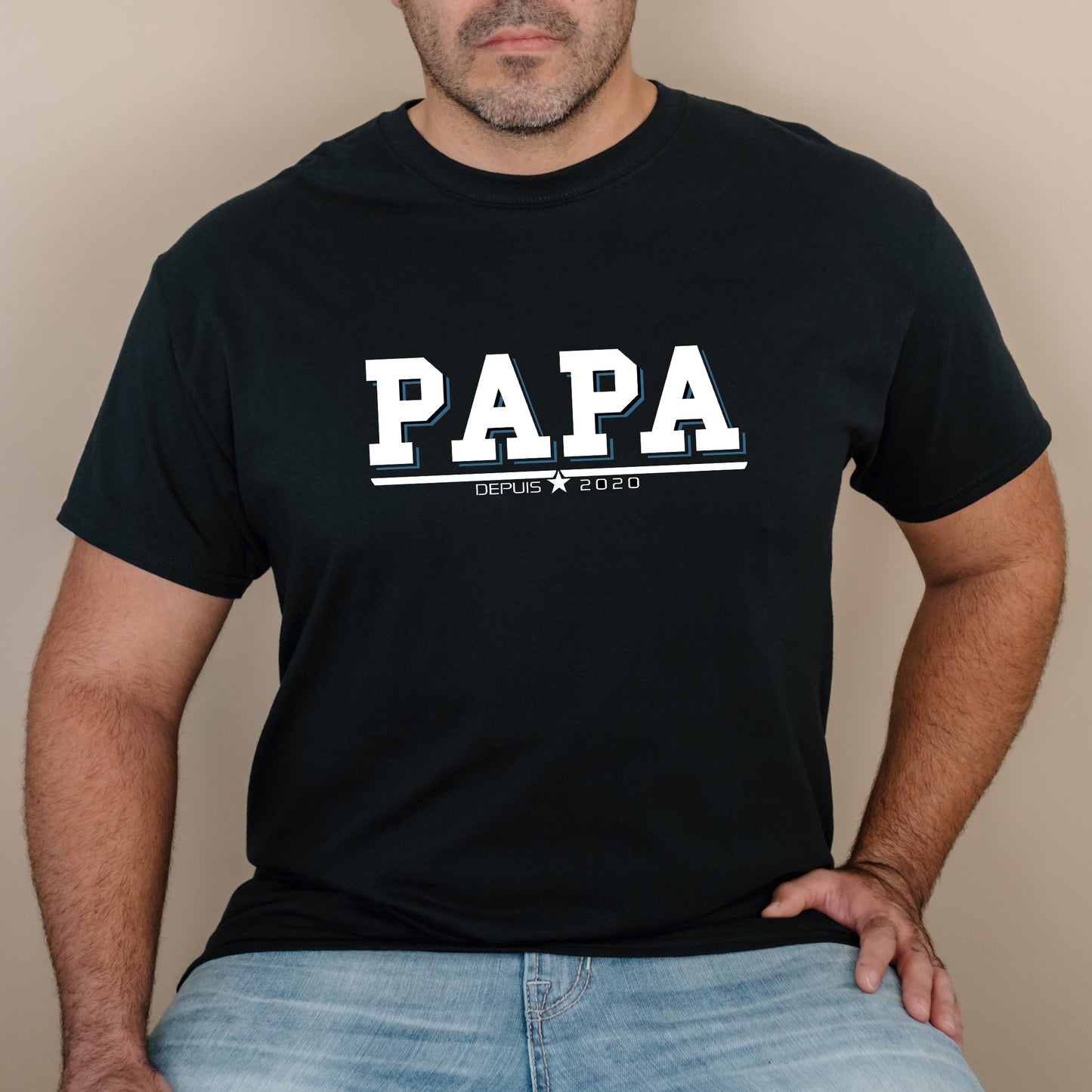 T-shirt HOMME à col rond - PAPA - Année - v5