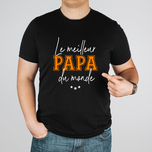 T-shirt HOMME à col rond - Le meilleur papa du monde - v12