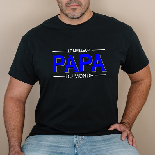 T-shirt HOMME à col rond - Le meilleur papa du monde - v3