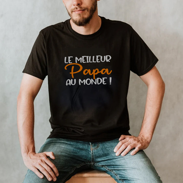 T-shirt HOMME à col rond - Le meilleur papa au monde - v7