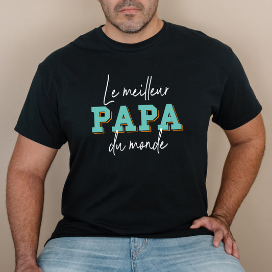 T-shirt HOMME à col rond - Le meilleur papa du monde - v8