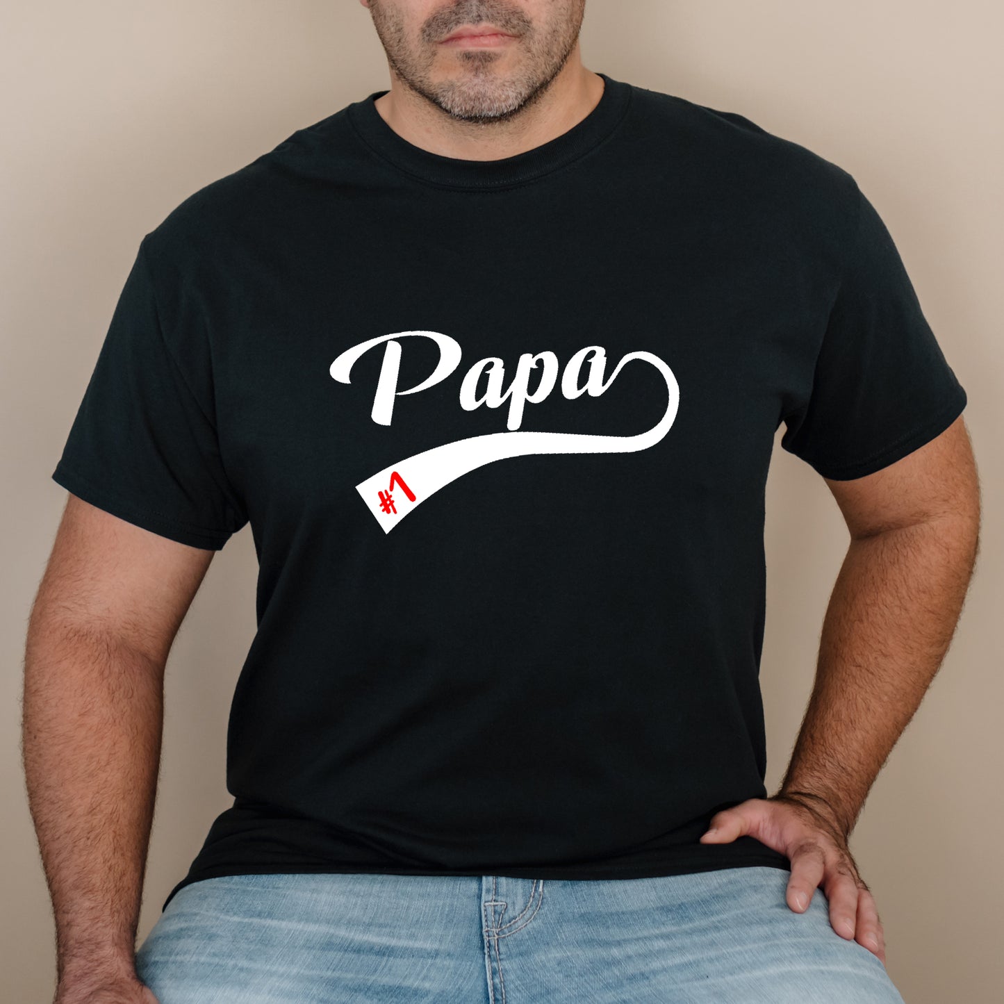 T-shirt HOMME à col rond - Papa #1 - v16