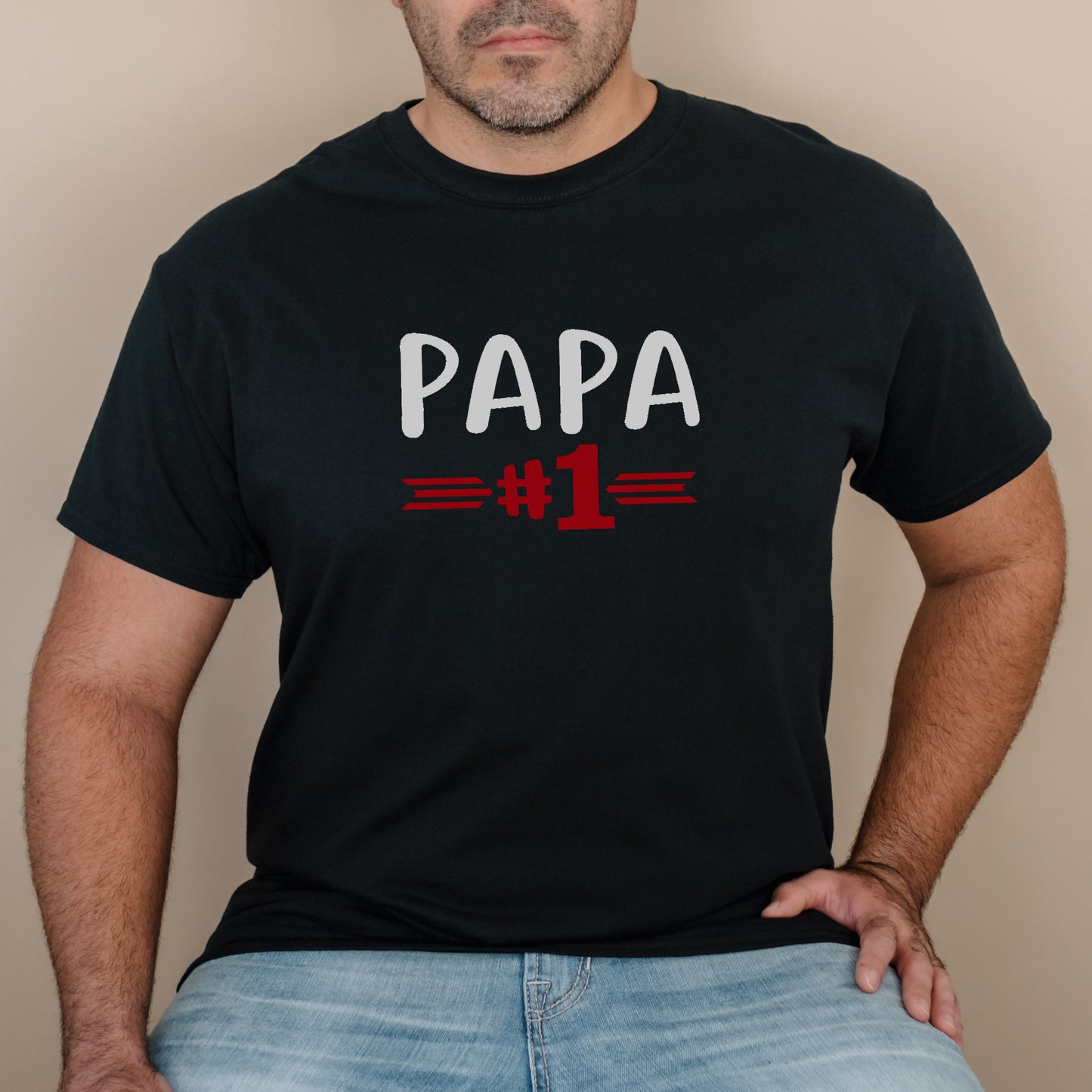 T-shirt HOMME à col rond - Papa #1 - v3