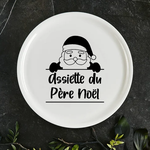 Décalque de vinyle - ASSIETTE DU PÈRE NOËL