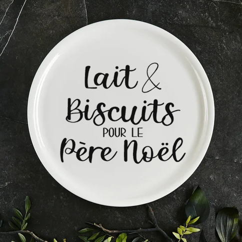 Décalque de vinyle - LAIT & BISCUITS DU PÈRE NOËL